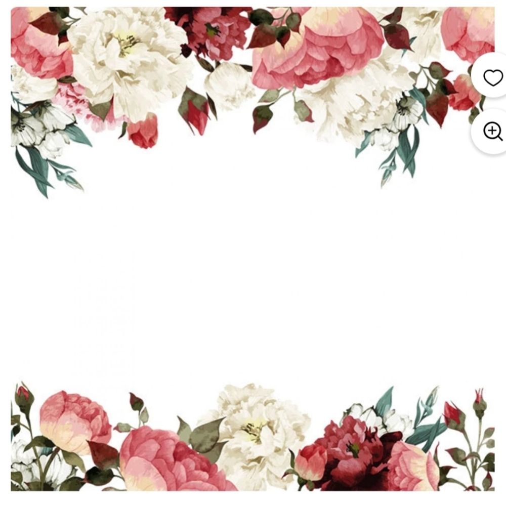 New Floral Home Accent with Red and Cream Peonies Wall Decals